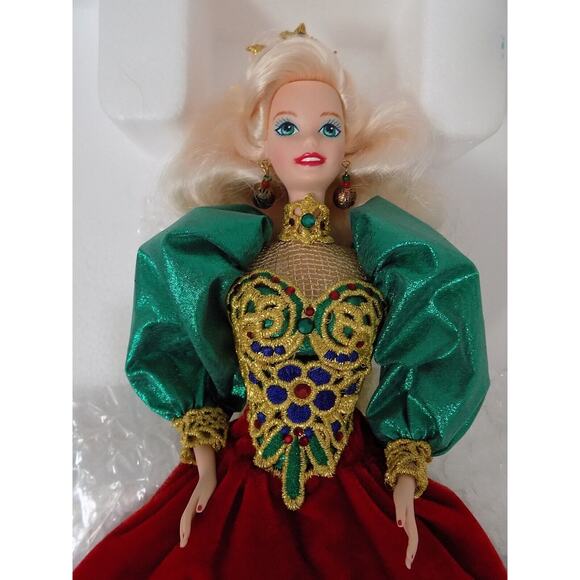 Vintage Holiday Jewel porcelain Barbie doll 1995 Mattel 14311 - Picture 3 of 7